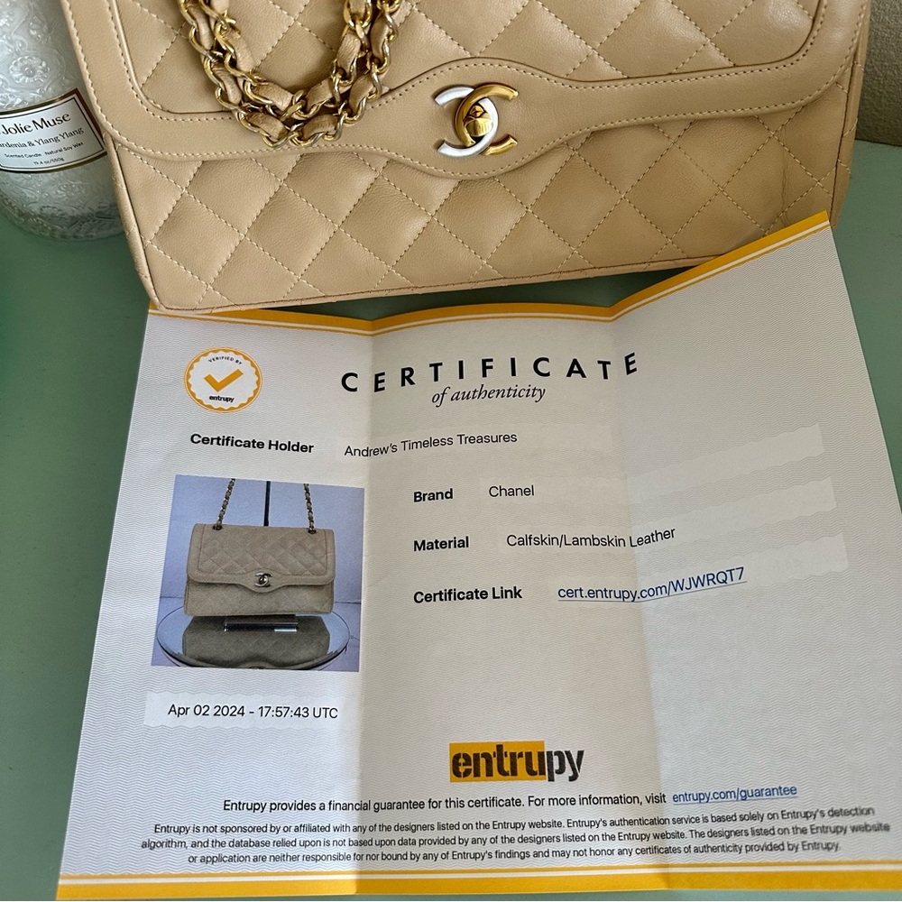 Chanel Paris 25 limited double flap quilted lambskin shoulder bag  w/ COA - Picture 17 of 17